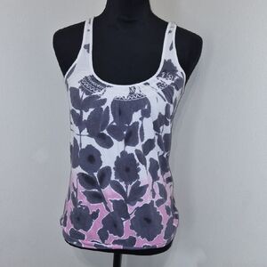 American Eagle Outfitters Gray and Pink Floral Tank Top